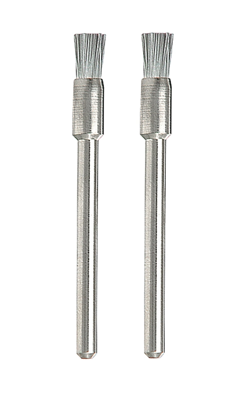 Dremel 443-02 Brush, 1/8 in Dia, 1/8 in Arbor/Shank, Straight Bristle, Carbon Steel Bristle