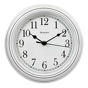 Westclox 46994A Clock, 8-1/2 in Dia, Round, White Frame, Plastic Clock Face, Analog