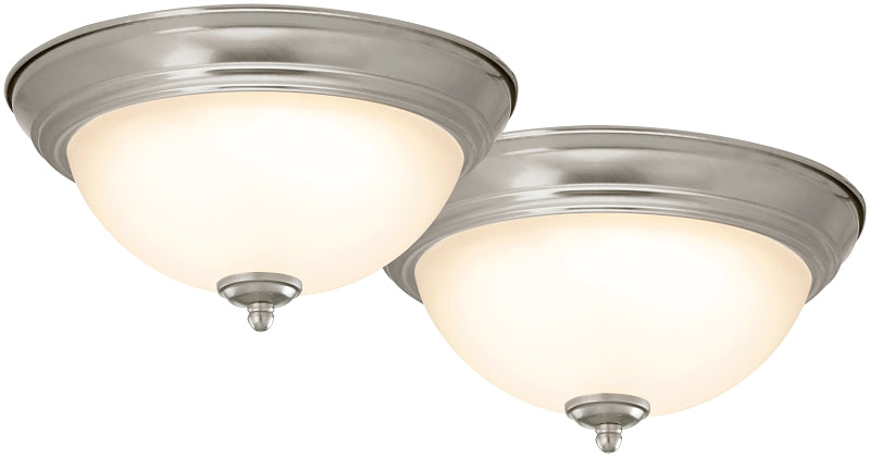 Boston Harbor 4200-LED- BN Flush-Mount Ceiling Fixture, 120 V, 15 W, 2-Lamp, LED Lamp, 1100 Lumens, 3000 K Color Temp