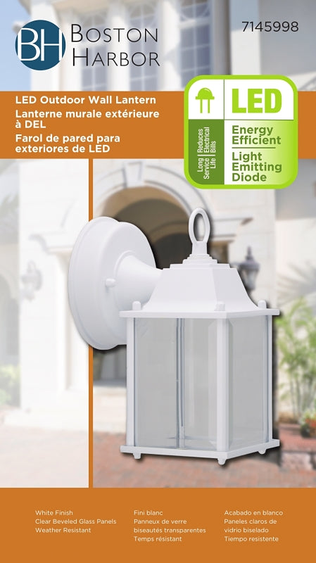 Boston Harbor 0038-WD-WH Outdoor Wall Lantern, 6.65 W, 120 V, LED, 320 Lumens, 3000 K, Aluminum, White
