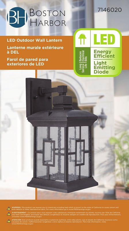 Boston Harbor LED-0172F-WD Outdoor Wall Lantern, 11 W, 120 V, LED, 600 Lumens, 3000 K, Aluminum, Rustic Brown