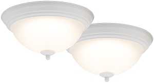 Boston Harbor 4200-LED- WH Flush-Mount Ceiling Fixture, 120 V, 15 W, 2-Lamp, LED Lamp, 1100 Lumens, 3000 K Color Temp