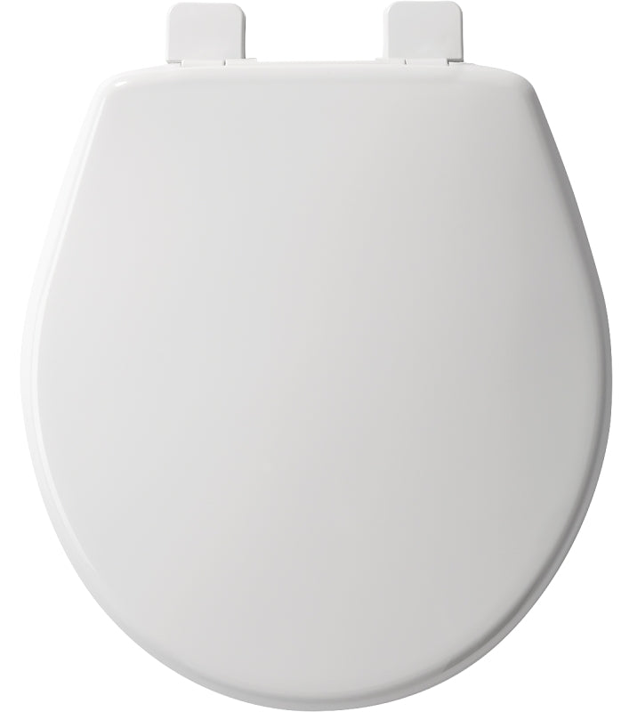 Mayfair 580ARSL 000 Toilet Seat, 14.68 in W, 16.6 in H, Round, Plastic, White, Top-Tite Hinge