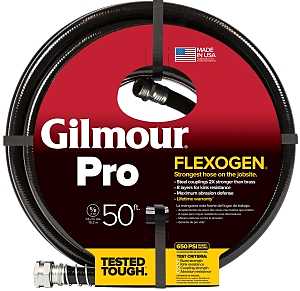 Gilmour 865801-1001 Garden Hose, 50 ft L, Black