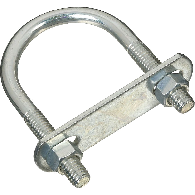 National Hardware N222-190 U-Bolt, 3-1/2 in L Inside, 2 in W Inside, 3/8 in Thread, Steel, Zinc