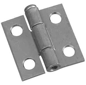 National Hardware N141-606 Narrow Hinge, 1 in W Frame Leaf, 0.045 in Thick Frame Leaf, Steel, Zinc, Loose, Removable Pin