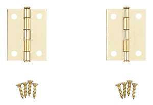 National Hardware N146-639 Cabinet Hinge, 1.56 in W, Steel, Brass, 4-Hole, Through-Hole Mounting