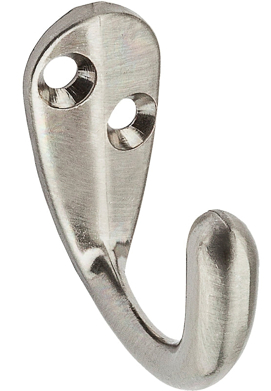 National Hardware V162 Series N325-506 Cloth Hook, 35 lb, 1-Hook, Zinc, Satin Nickel