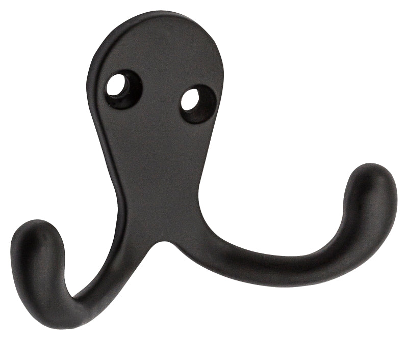 National Hardware V163 Series N330-829 Cloth Hook, 35 lb, 2 -Hook, Zinc, Oil-Rubbed Bronze
