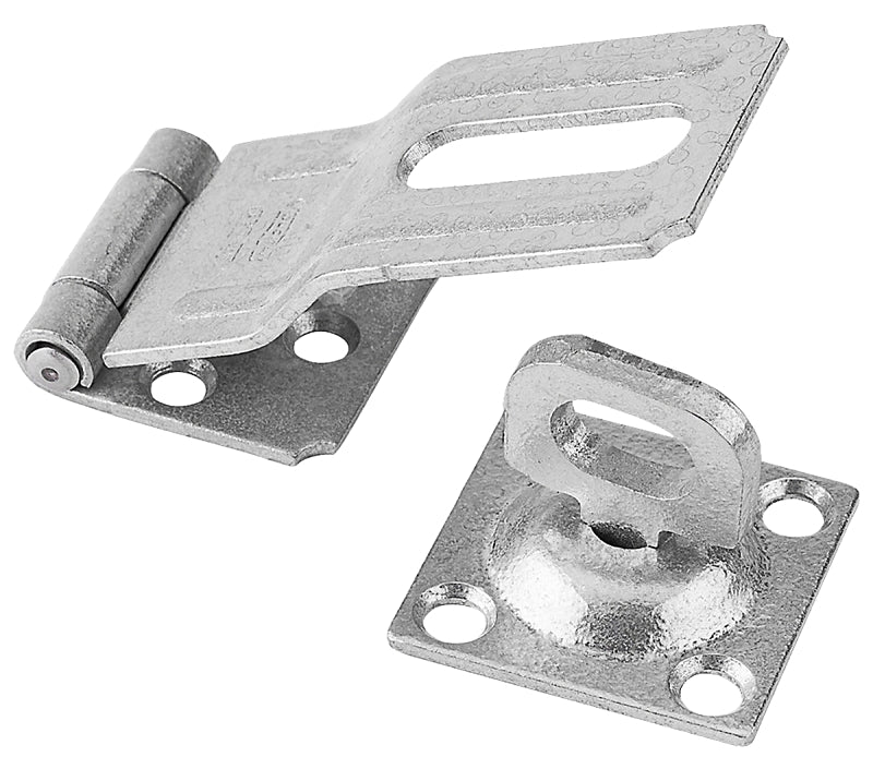 National Hardware V32 Series N103-044 Safety Hasp, 3-1/4 in L, 1-1/2 in W, Steel, 0.41 in Dia Shackle, Swivel Staple