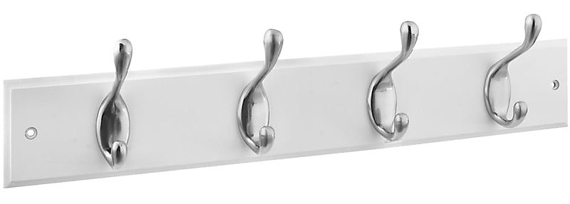 National Hardware B8170 Series S827-147 Hook Rail, 4 -Hook, Wood, Satin Nickel