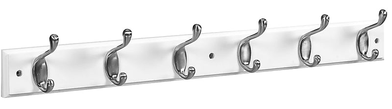 National Hardware B8170 Series S827-105 Hook Rail, 6 -Hook, Wood, Satin Nickel