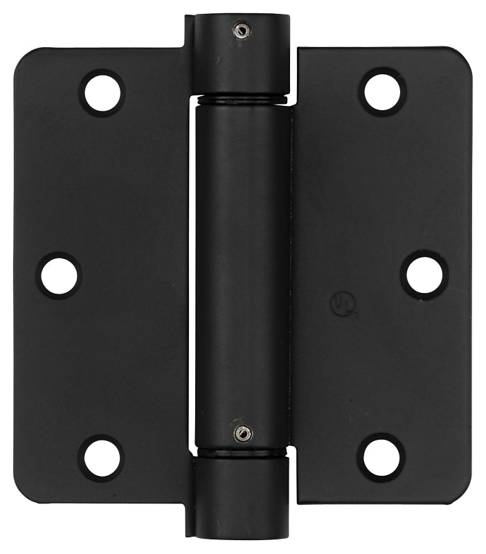National Hardware N350-827 Spring Hinge, 3-1/2 in L, Cold Rolled Steel, Oil-Rubbed Bronze, 6-Mounting Hole, 30 lb