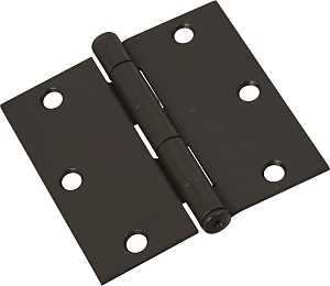 National Hardware N830-323 Square Corner Door Hinge, 3-1/2 in H Door Leaf, 3-1/2 in L x 3-1/2 in W, Cold Rolled Steel