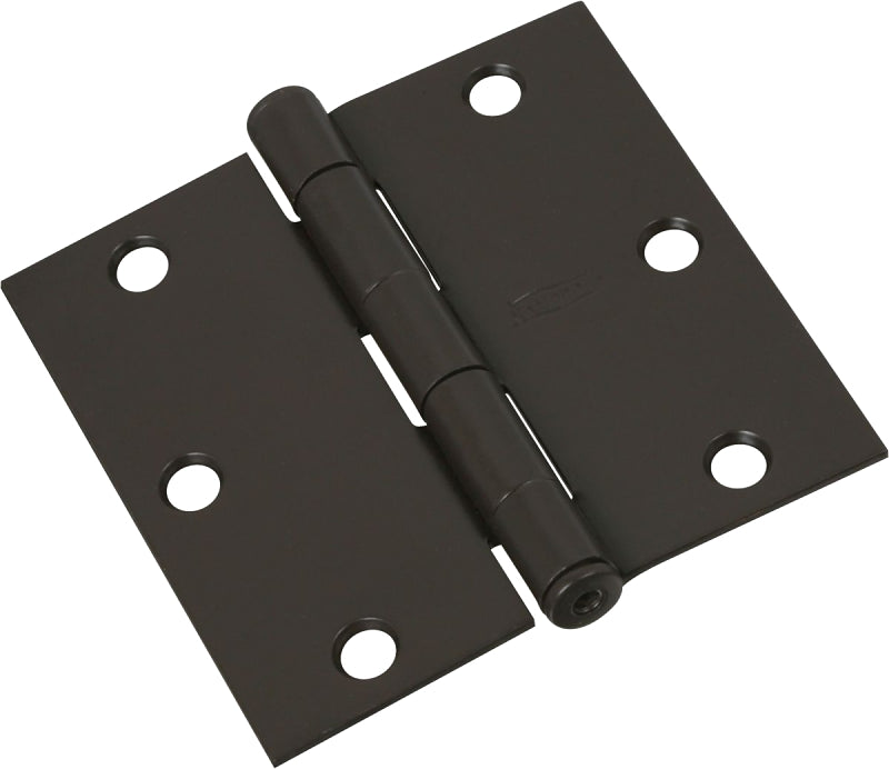 National Hardware N830-323 Square Corner Door Hinge, 3-1/2 in H Door Leaf, 3-1/2 in L x 3-1/2 in W, Cold Rolled Steel
