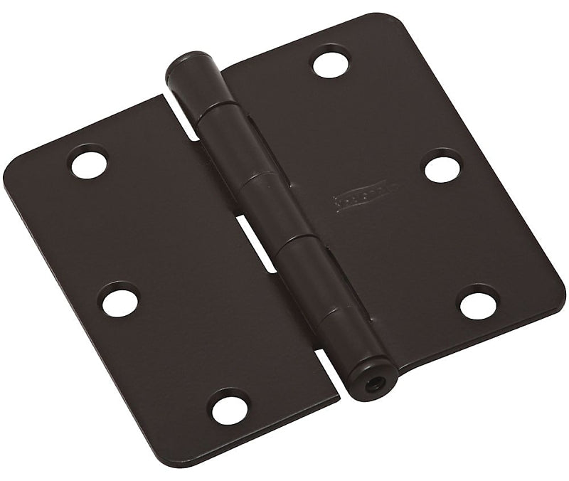 National Hardware N830-324 Door Hinge, 1/4 in Corner Radius, Steel, Oil-Rubbed Bronze, Full-Mortise
