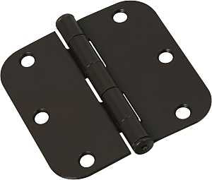 National Hardware N830-325 Door Hinge, 3-1/2 in H Door Leaf, 3-1/2 in L, Steel, Oil-Rubbed Bronze, 5/8 in Corner Radius