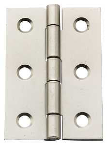 National Hardware N211-015 Decorative Broad Hinge, 2 in H Door Leaf, 3/64 in Thick Door Leaf, Steel, Satin Nickel, 5 lb