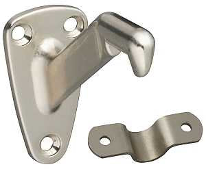 National Hardware N325-548 Handrail Bracket with Strap, 250 lb, Zinc, Satin Nickel, 1/PK