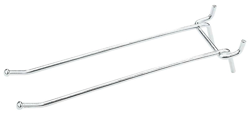 National Hardware N180-038 Series Peg Hook, 4 in L x 2 in W Dimensions, 6 in, 1/8, 1/4 in Opening, Steel, Zinc, 2/PK