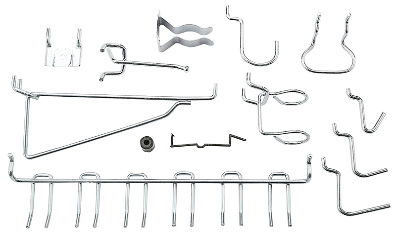 National Hardware N112-062 Series Peg Hook Assortment, 1/8, 1/4 in Opening, Steel, Zinc, 6/PK