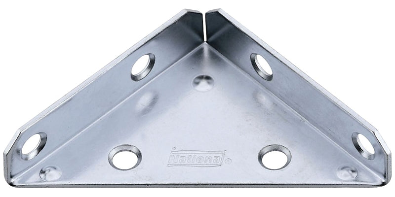 National Hardware V124 Series N337-683 Corner Brace, 3 in L, 4.4 in W, 3 in H, Steel, Zinc