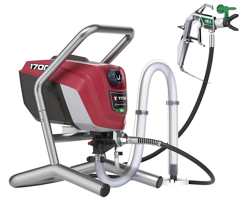 Titan 0580009 Airless Paint Sprayer, 0.6 hp, 50 ft L Hose, 0.017 in Tip, 0.33 gpm, 1500 psi