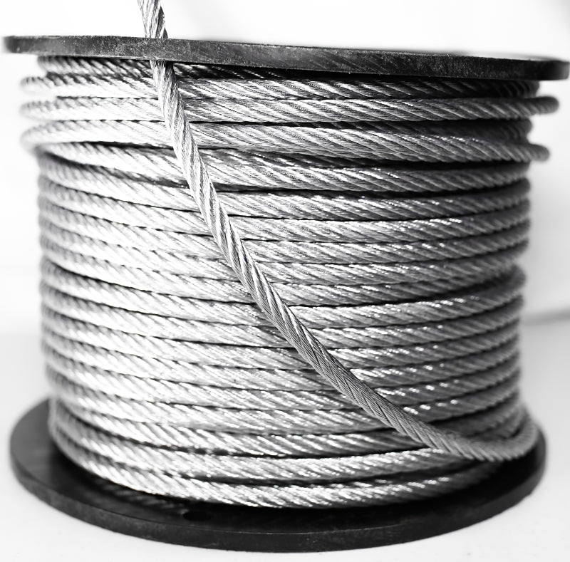 Baron 695938 Aircraft Cable, 1/4 in Dia, 250 ft L, 1400 lb Working Load, Steel, Galvanized