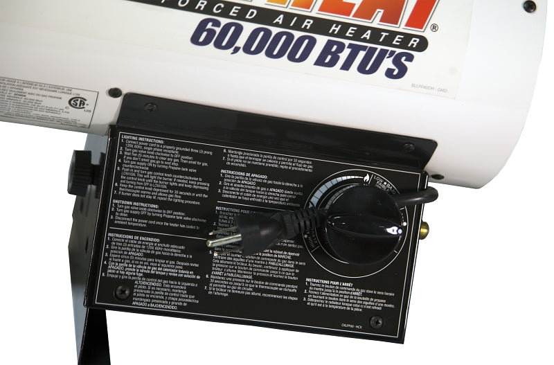 Reddy Heater Forced Air Heater, LP, Operates on 20 lb LP tank, 60,000 BTU, 1500 sq-ft Heating Area, 99% Efficency