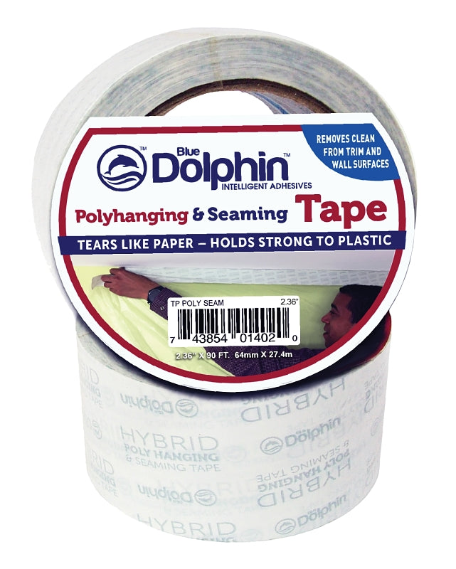 Blue Dolphin TP POLY SEAM 0236 Hanging and Seaming Tape, 90 ft L, 2.36 in W
