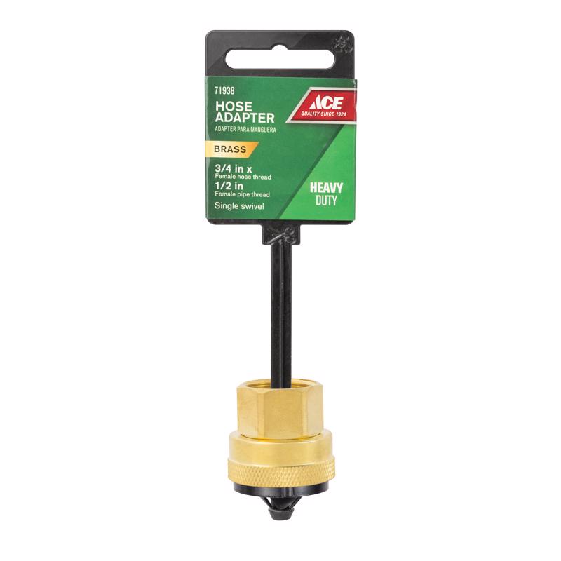 Ace 3/4 in. FHT x 1/2 in. Female in. Brass Threaded Female Hose Adapter, Pack of 5