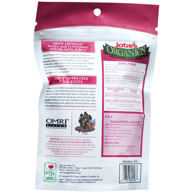 Jobe's Organics Organic Spikes Roses Root Feeder 14.1 oz