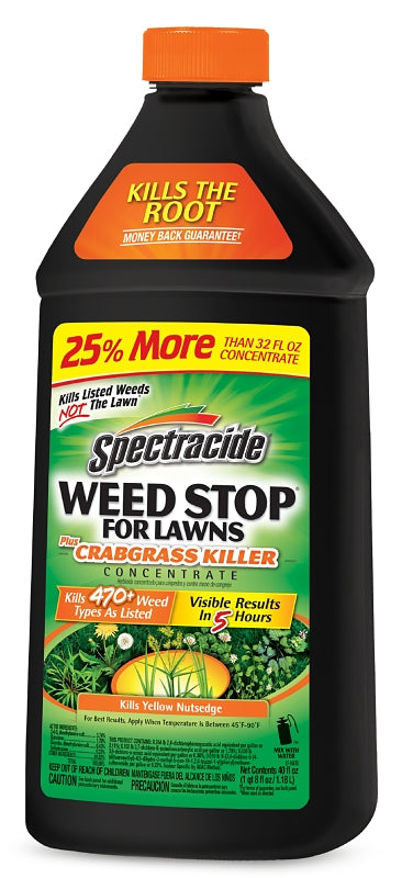 Spectracide HG-96624 Concentrated Weed Killer, Liquid, Brown, Spray Application, 40 oz Container