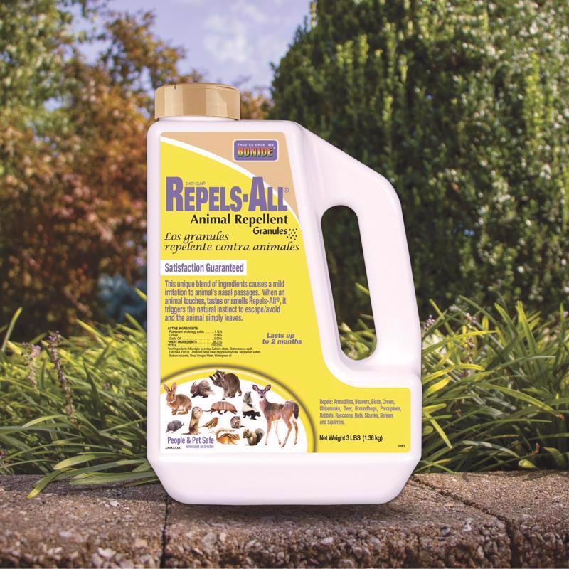 Bonide Repels-All Animal Repellent Granules For Most Animal Types 3 lb, Pack of 4