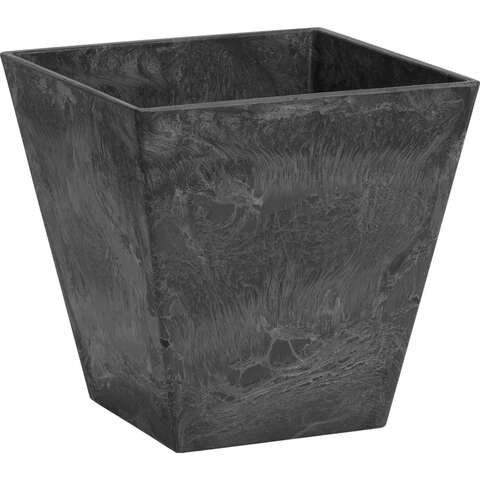 Novelty Artstone 10 in. H X 9.8 in. W X 9.8 in. D Resin Ella Planter Black