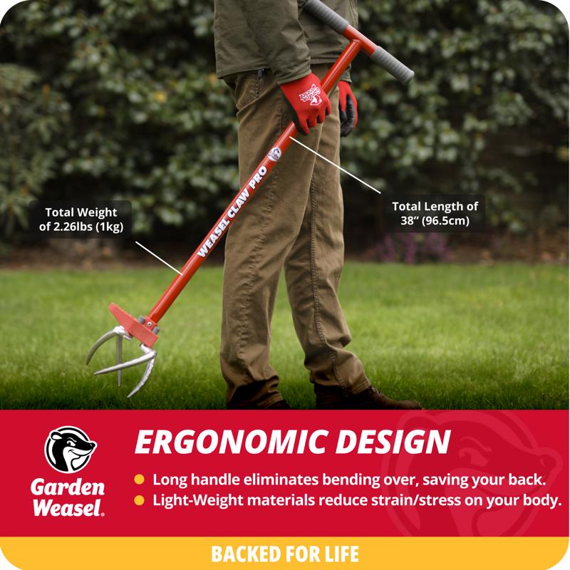 Garden Weasel Claw Pro 4 Tine Steel Hand Cultivator 38 in. Steel Handle