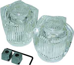 Danco 80906 Decorator Faucet Knob Handle, Acrylic, For: Price Pfister, Central and Sayco Two Handle Long-Stem Faucets