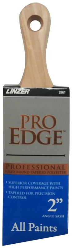Linzer 2861 PE-2 Paint Brush, Wood Handle, 2 in W, Polyester Bristle, Angle Sash Handle