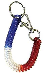 Hy-Ko KC363 Key Ring, 1/2 in L x 2-3/4 in W x 5-1/2 in H Dimensions, Clip-On, Coiled, Pack of 5