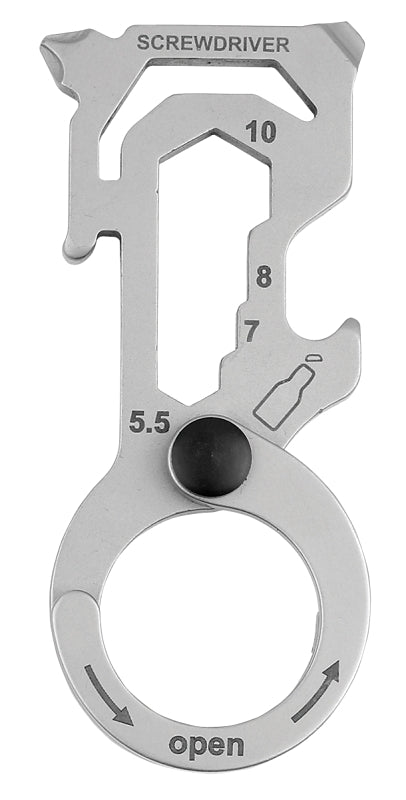 Hy-Ko KC616 Key Ring, Multi-Tool, Stainless Steel Case, Pack of 5