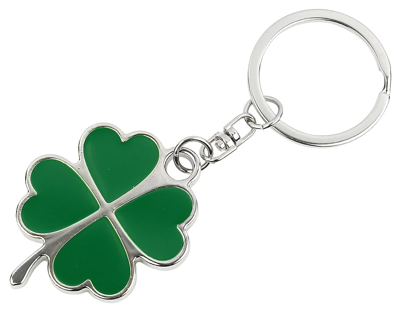 Hy-Ko KH439 Key Chain, 4 Leaf Clover, Split Ring, 1-1/8 in Ring, Pack of 5