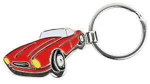 Hy-Ko KH441 Key Chain, Sports Car, 4-3/4 in L x 2 in W x 0.188 in D Dimensions, Split Ring, 1-1/8 in Ring, Pack of 5