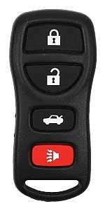 Hy-Ko 19NIS901F Key Fob Remote, 4 -Button, Plastic, Black
