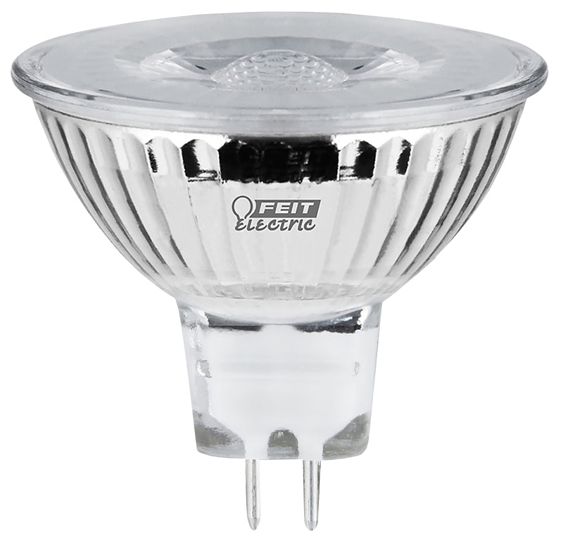 Feit Electric BPEXN/950CA LED Bulb, Track/Recessed, 12 V, 500 Lumens, 6.6 W, MR16 Lamp, 50 W Equivalent, GU5.3 Lamp Base