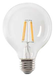 Feit Electric BPG2560W/950CA/FIL LED Bulb, Globe, 500 Lumens, 5.5 W, G25 Lamp, 60 W Equivalent, E26 Lamp Base, Dimmable