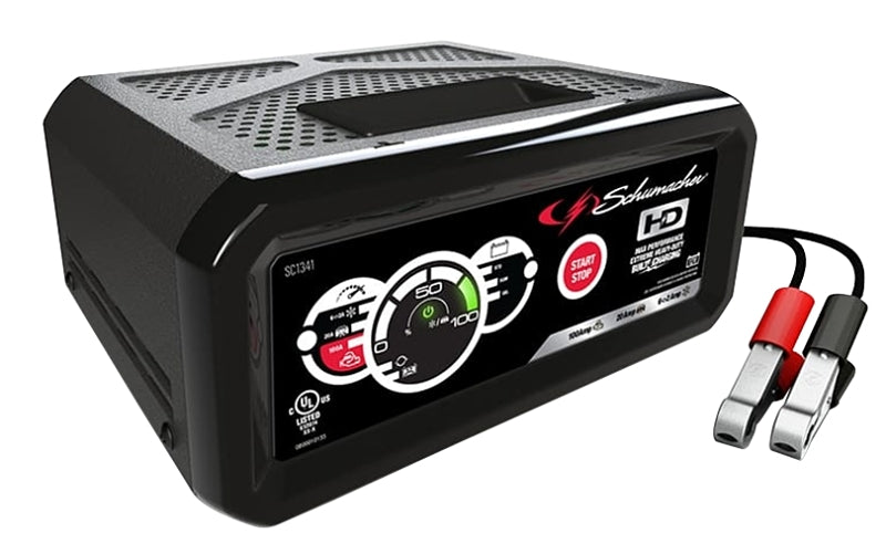 Schumacher SC1341 Battery Charger/Engine Starter, 6 A Continuous, 19.5 A Intermittent Input, 12 V Output, AGM Battery