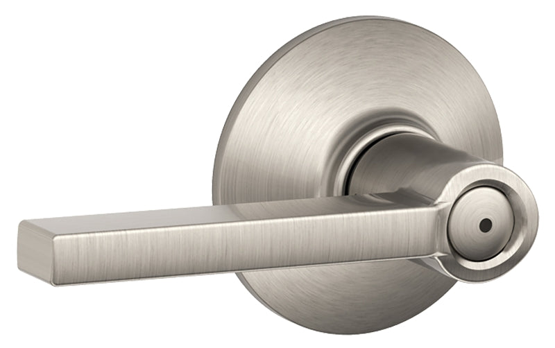 Schlage F Series F40VLAT619 Privacy Lever, Mechanical Lock, Satin Nickel, Metal, Residential, 2 Grade, ADA Compliant
