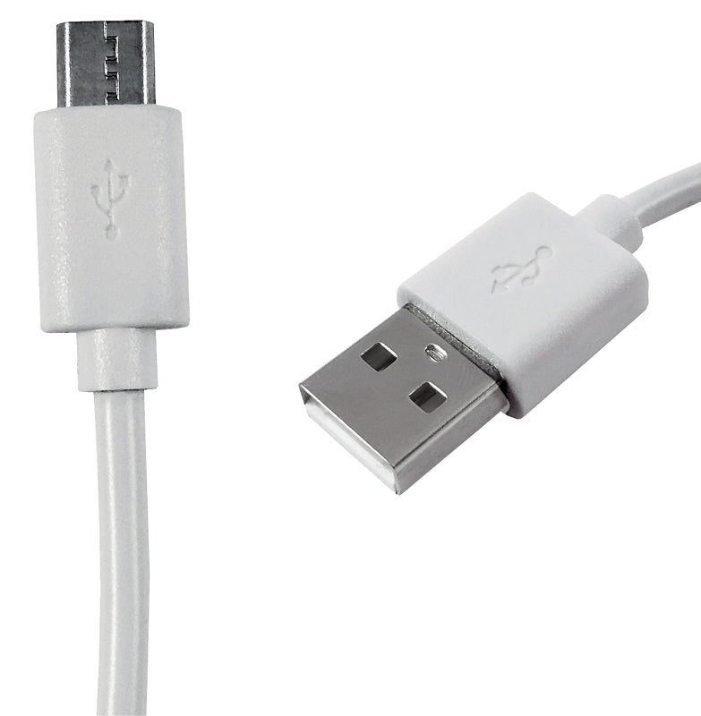 Zenith PM1003MCW Micro USB Cable, White Sheath, 3 ft L, Pack of 4