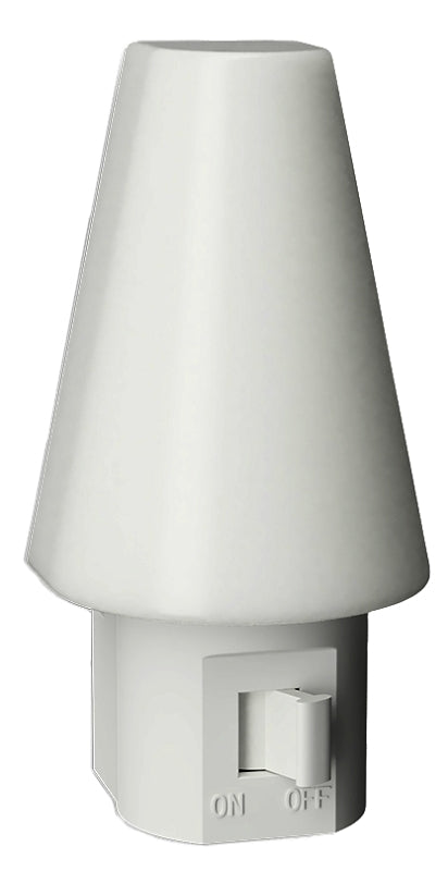 AmerTac Tipi Series NL-TIPI-F Night Light, 1.6 in W x 1.45 in D x 3.15 in H Dimensions, White Fixture, 120 V, 0.3 W, 1