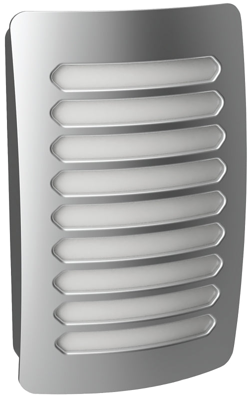 AmerTac Louver Decoplug NL-DPLV-N Night Light, 2.75 in W x 1.35 in D x 4.5 in H Dimensions, Nickel Fixture, 120 V, 0.9 W